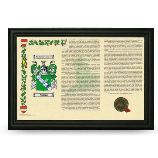 Aubend Armorial Landscape Framed - Black