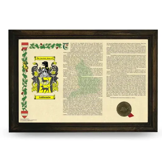 Auldoombe Armorial Landscape Framed - Brown