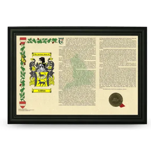 Auldum Armorial Landscape Framed - Black