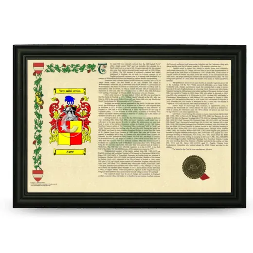 Aver Armorial Landscape Framed - Black