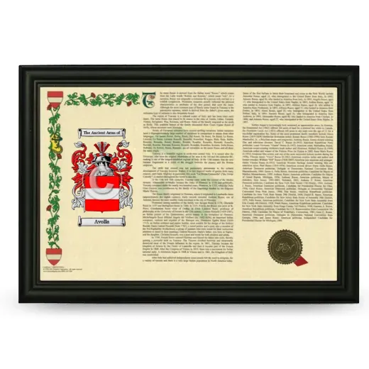 Avolla Armorial Landscape Framed - Black