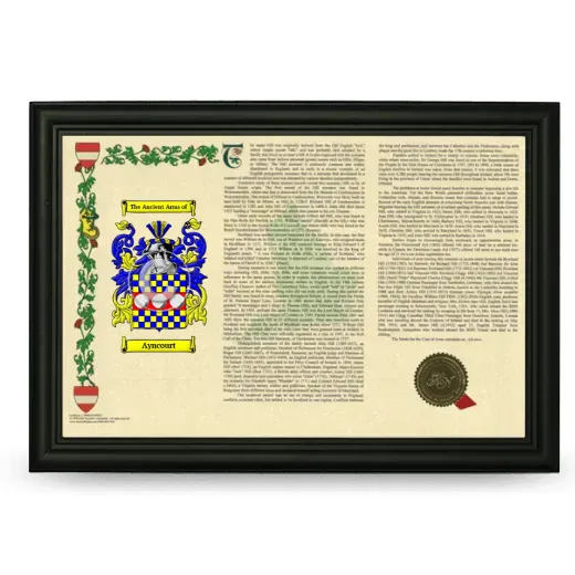 Ayncourt Armorial Landscape Framed - Black