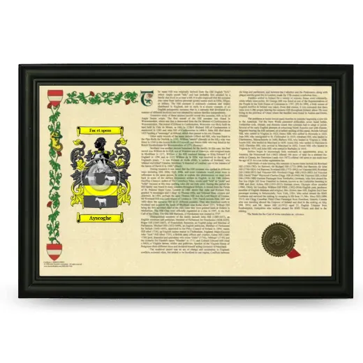 Ayscoghe Armorial Landscape Framed - Black