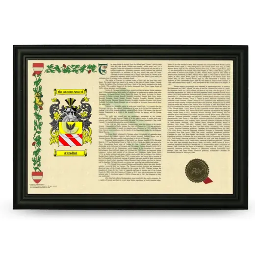 Azzalini Armorial Landscape Framed - Black