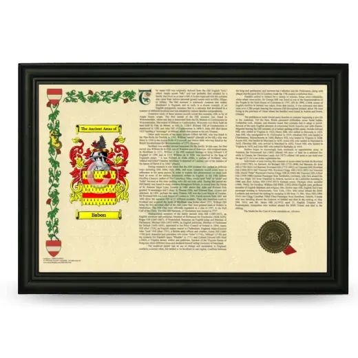 Babon Armorial Landscape Framed - Black