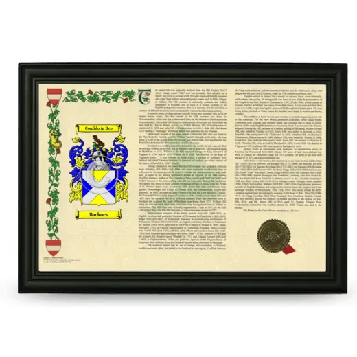 Backues Armorial Landscape Framed - Black