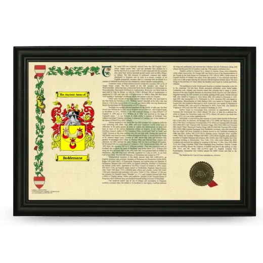 Baddemane Armorial Landscape Framed - Black