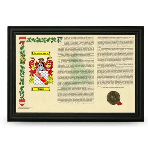 Bagger Armorial Landscape Framed - Black