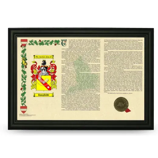 Bamphilde Armorial Landscape Framed - Black