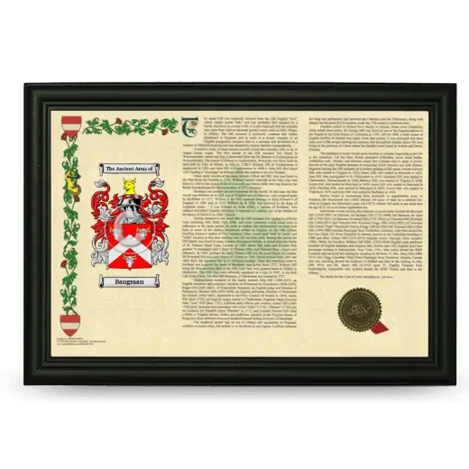 Bangman Armorial Landscape Framed - Black