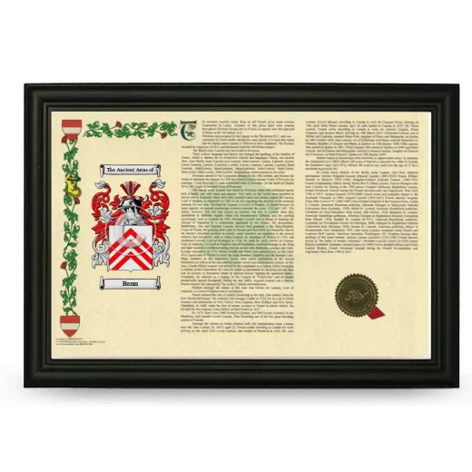 Bann Armorial Landscape Framed - Black