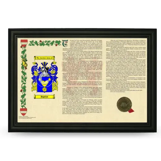 Baptist Armorial Landscape Framed - Black