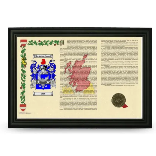 Bar Armorial Landscape Framed - Black
