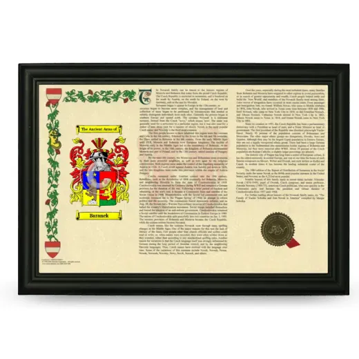 Baranek Armorial Landscape Framed - Black