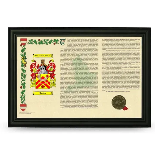 Barbar Armorial Landscape Framed - Black