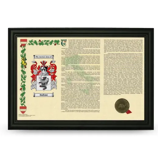 Barboni Armorial Landscape Framed - Black