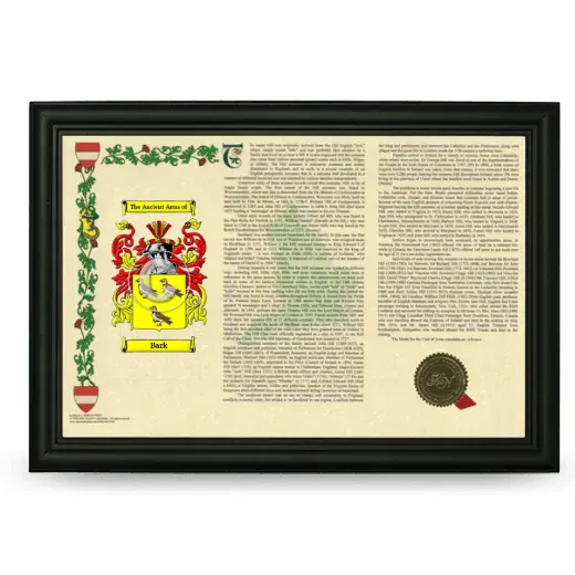 Bark Armorial Landscape Framed - Black