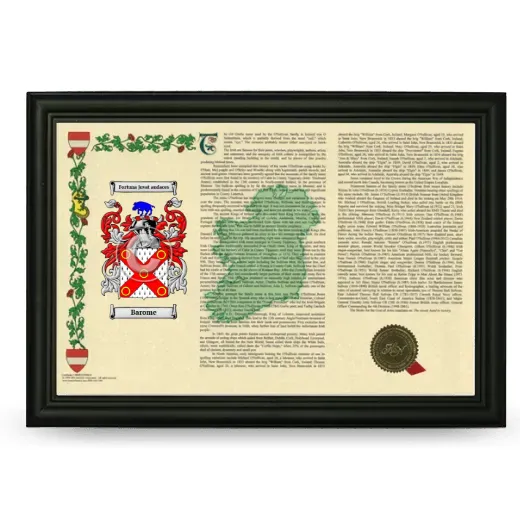 Barome Armorial Landscape Framed - Black