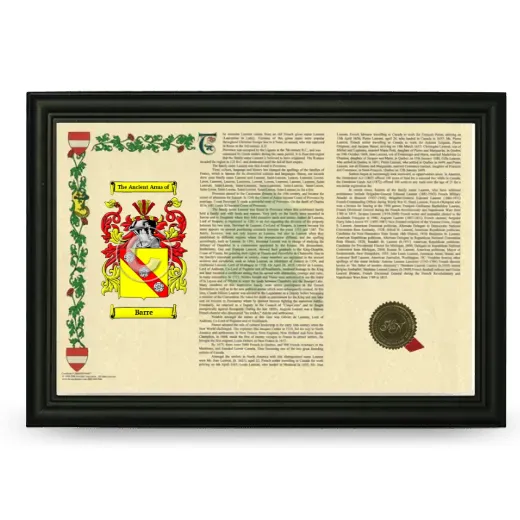Barre Armorial Landscape Framed - Black