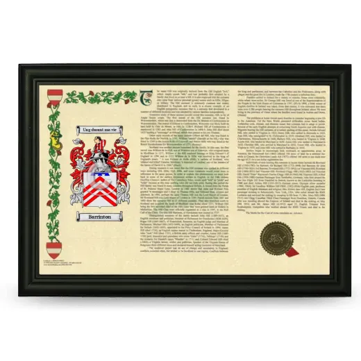 Barrinton Armorial Landscape Framed - Black