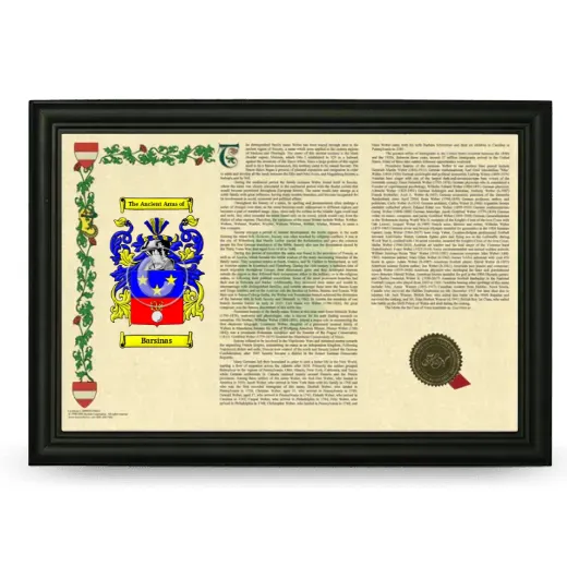 Barsinas Armorial Landscape Framed - Black