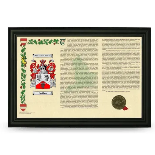 Bartlam Armorial Landscape Framed - Black