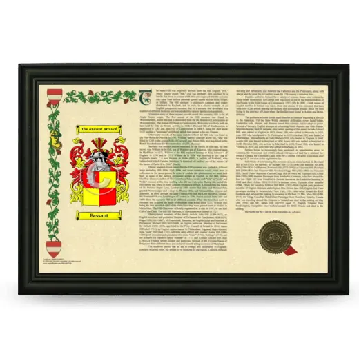 Bassant Armorial Landscape Framed - Black