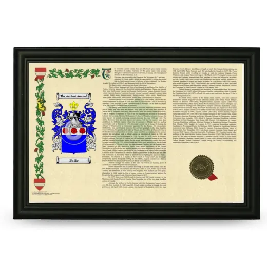 Batie Armorial Landscape Framed - Black