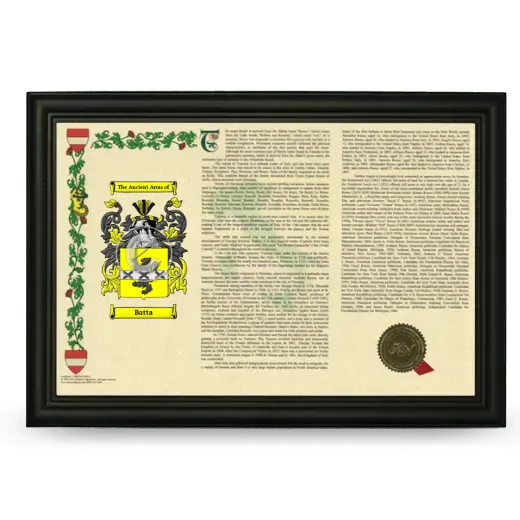 Batta Armorial Landscape Framed - Black