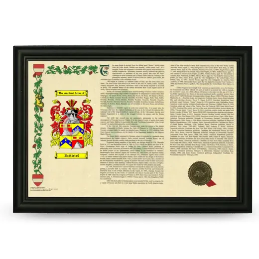 Battistel Armorial Landscape Framed - Black