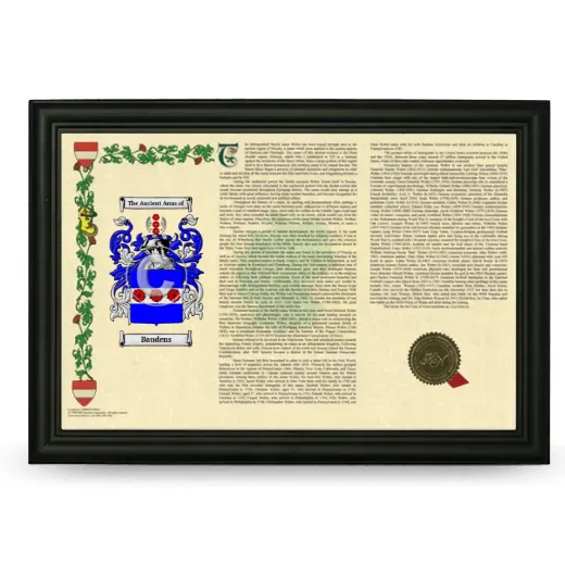 Baudens Armorial Landscape Framed - Black