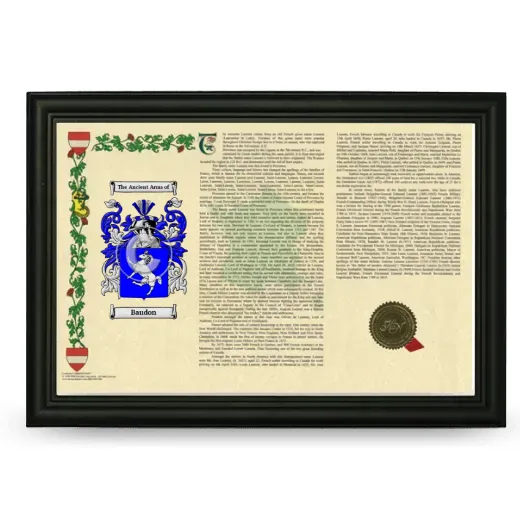 Baudon Armorial Landscape Framed - Black