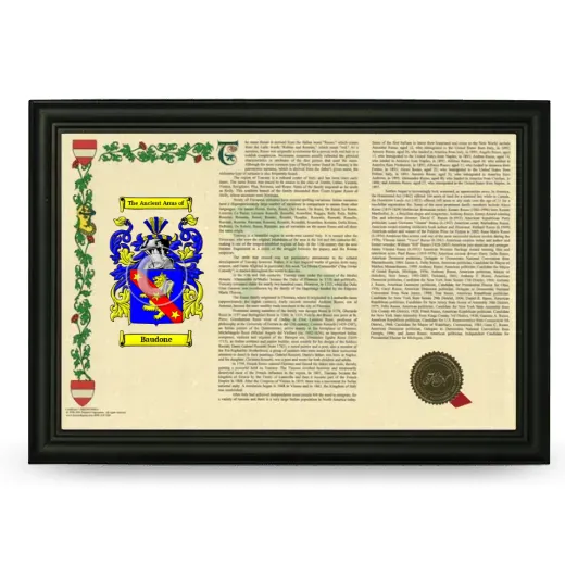 Baudone Armorial Landscape Framed - Black