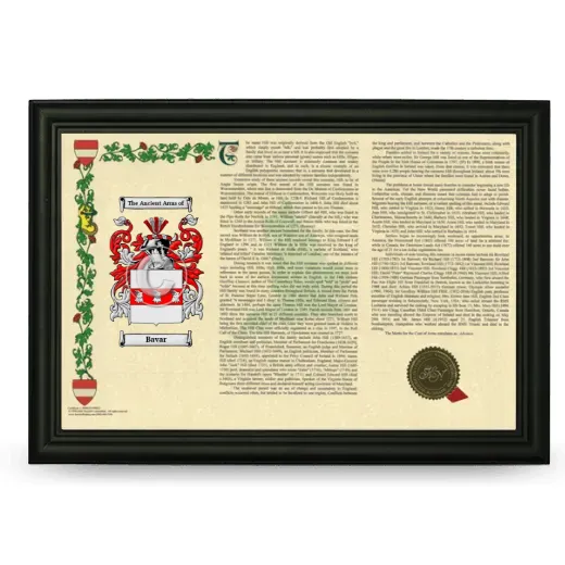 Bavar Armorial Landscape Framed - Black