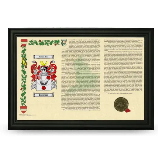 Bayshore Armorial Landscape Framed - Black