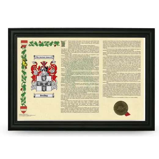 Bealing Armorial Landscape Framed - Black