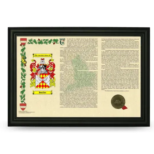 Beatles Armorial Landscape Framed - Black