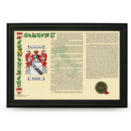 Beccarelli Armorial Landscape Framed - Black