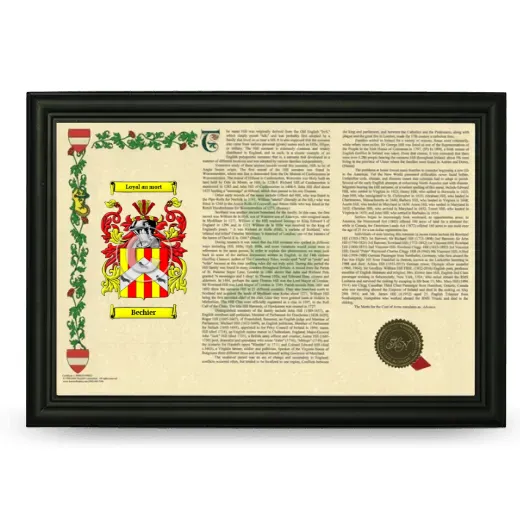 Bechier Armorial Landscape Framed - Black