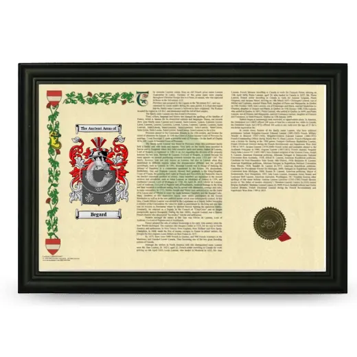 Begard Armorial Landscape Framed - Black