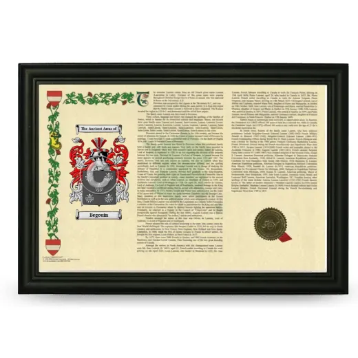 Begouin Armorial Landscape Framed - Black