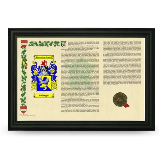 Bellanger Armorial Landscape Framed - Black