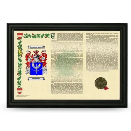 Bellevilles Armorial Landscape Framed - Black