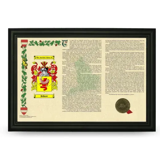 Belmer Armorial Landscape Framed - Black
