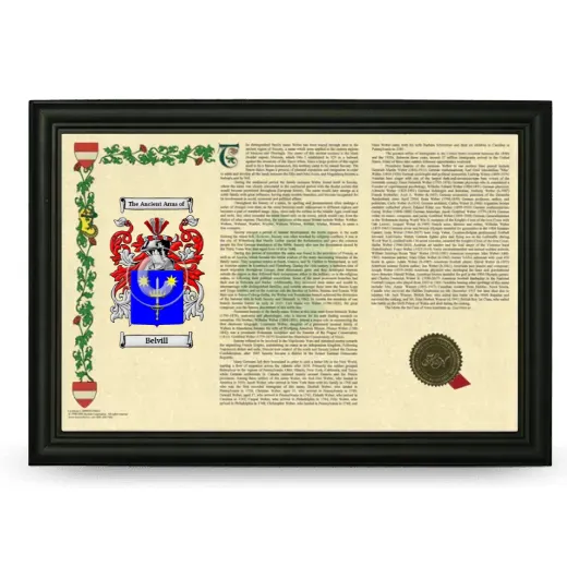 Belvill Armorial Landscape Framed - Black
