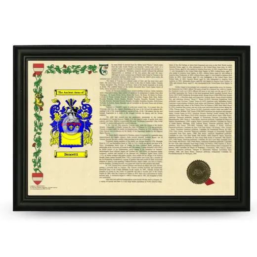 Bencetti Armorial Landscape Framed - Black