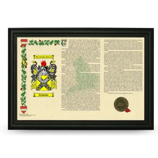 Benjamin Armorial Landscape Framed - Black