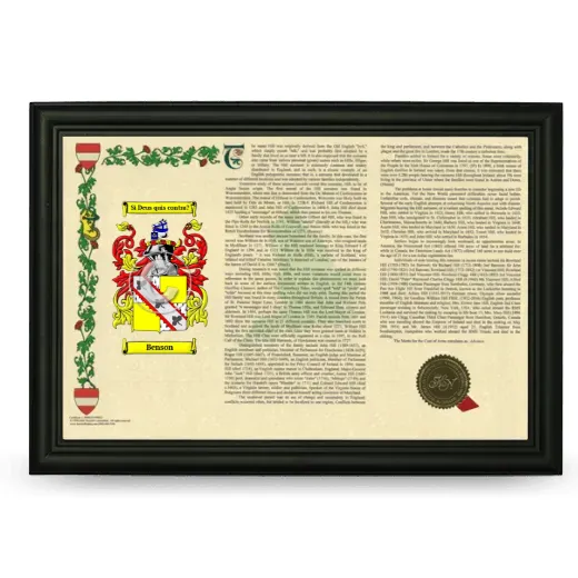 Benson Armorial Landscape Framed - Black