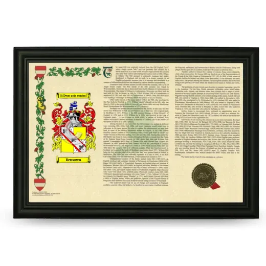 Bensown Armorial Landscape Framed - Black
