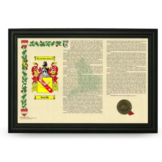 Benville Armorial Landscape Framed - Black